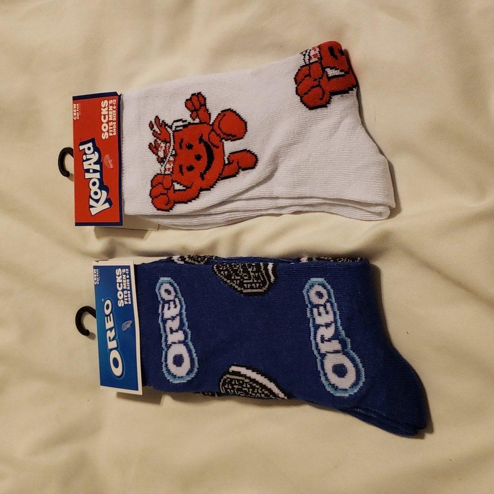 Mens crew socks over & kool aid